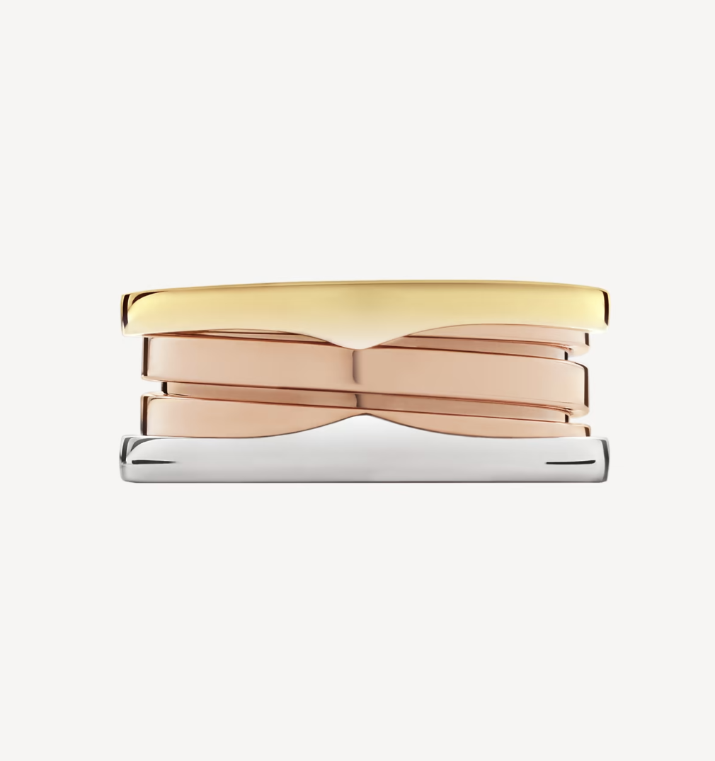 [Together Jewelry]ZERO 1 THREE-BAND ROSE WHITE AND YELLOW RING