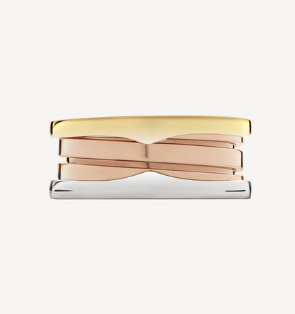 [Together Jewelry]ZERO 1 THREE-BAND ROSE WHITE AND YELLOW RING