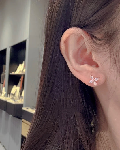[Together Jewelry]Tiffany Victoria Collection Rose Gold Clover Diamond Stud Earrings