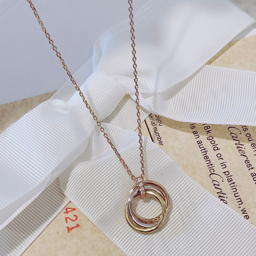 [Together Jewelry]TRINITY NECKLACE GOLD  DIAMONDS