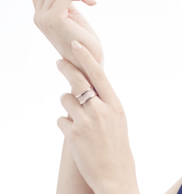 [Together Jewelry]ZERO 1 WITH PAVED DIAMONDS ON THE SPIRAL RING