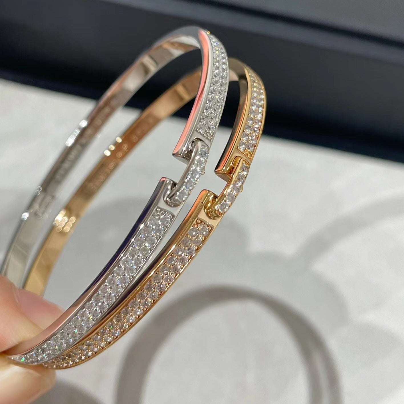 [Together Jewelry]LIENS VIDENCE DIAMOND PAVED BRACELET