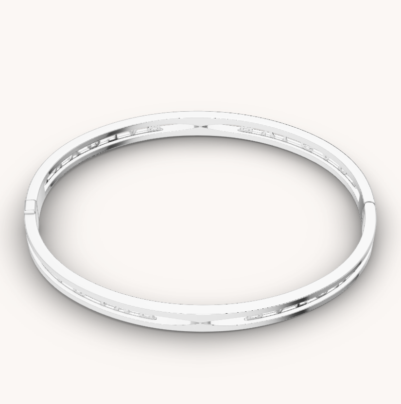 [Together Jewelry]ZERO 1 SPIRAL LOGO SILVER BRACELET