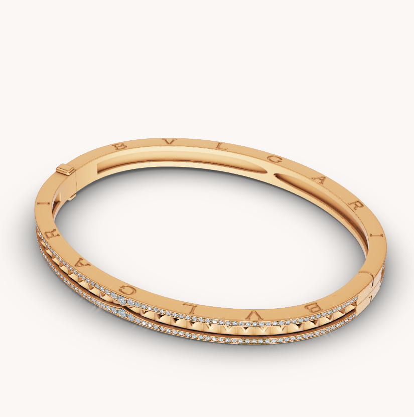 [Together Jewelry]ZERO 1 SPIRAL AND PAVED DIAMOND GOLD BRACELET