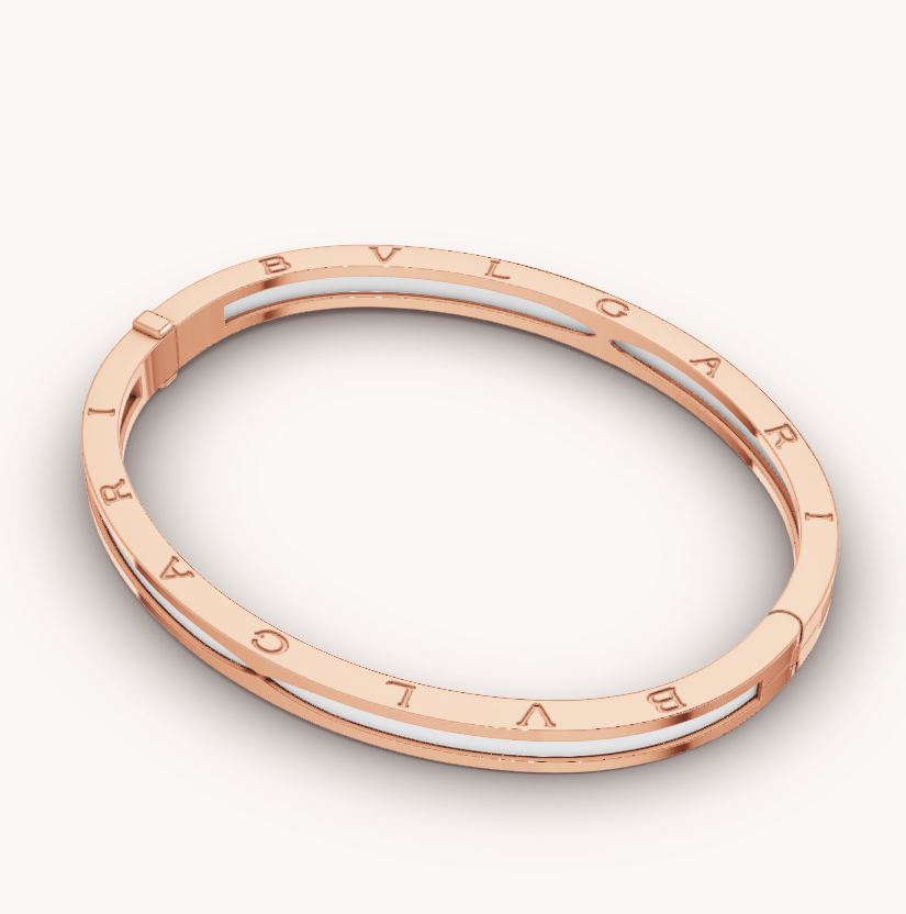 [Together Jewelry]ZERO 1 PINK GOLD WITH WHITE CERAMIC BRACELET
