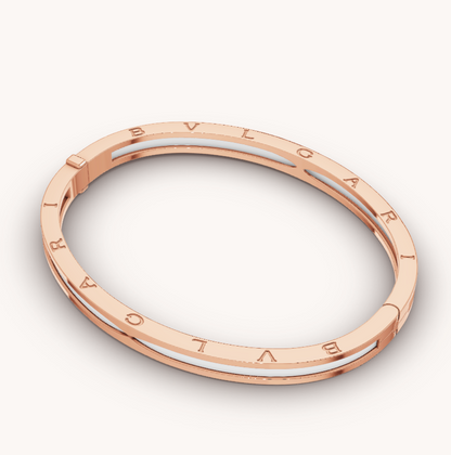 [Together Jewelry]ZERO 1 PINK GOLD WITH WHITE CERAMIC BRACELET
