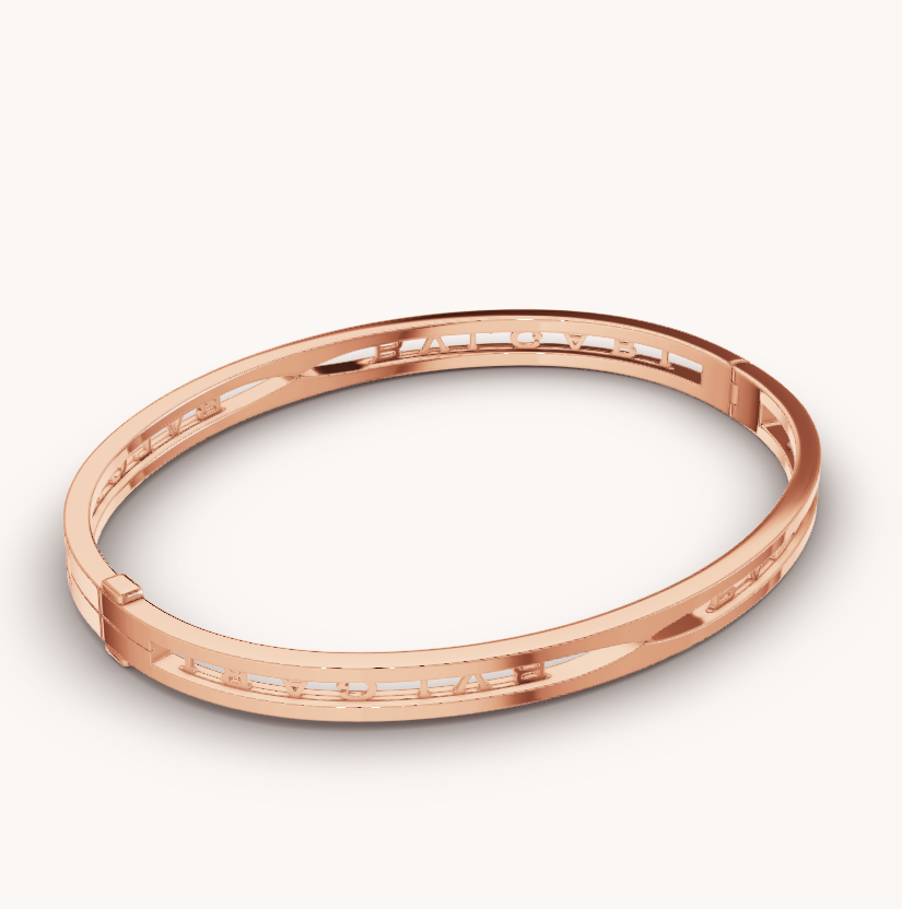 [Together Jewelry]ZERO 1 SPIRAL LOGO PINK GOLD BRACELET
