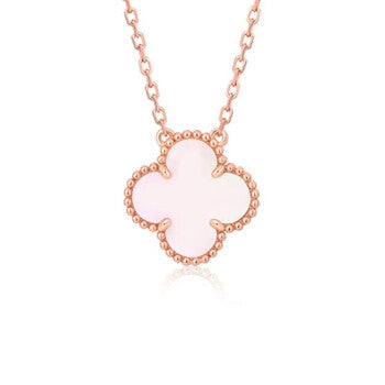 [Together]CLOVER 15MM PINK MOTHER-OF-PEARL SINGLE FLOWER NECKLACE