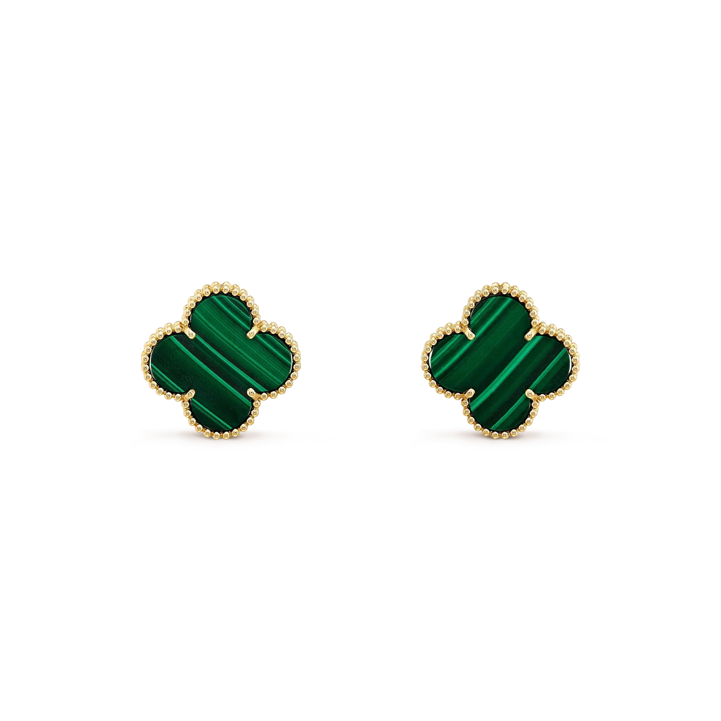 [Together]CLOVER MINI 9.5MM MALACHITE  EARRINGS