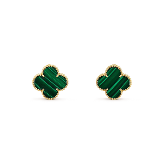 [Together]CLOVER MINI 9.5MM MALACHITE  EARRINGS