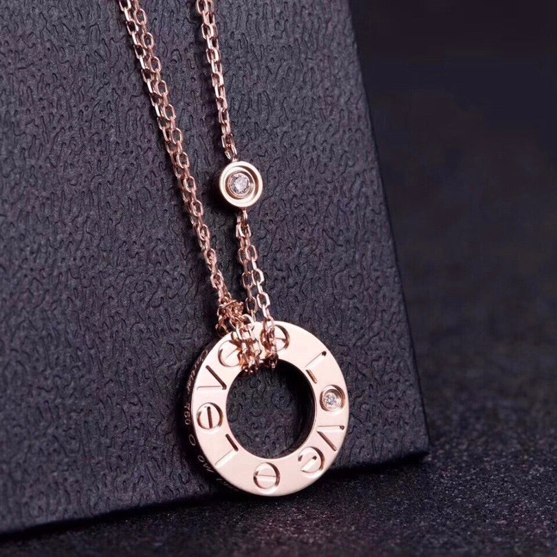 [Together Jewelry]LOVE NECKLACE 16MM 2 DIAMONDS