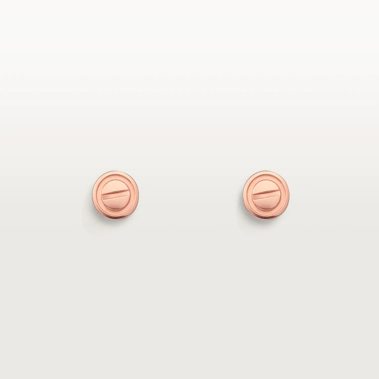 [Together Jewelry]LOVE EARRINGS PINK GOLD 10MM