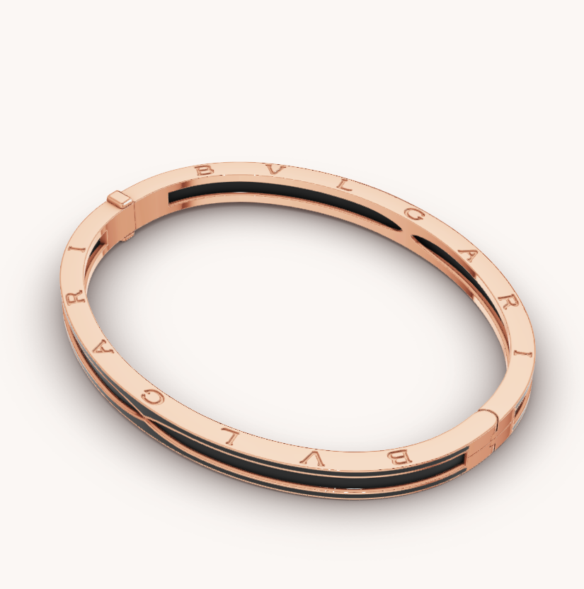 [Together Jewelry]ZERO 1 PINK GOLD WITH MATTE BLACK CERAMIC BRACELET