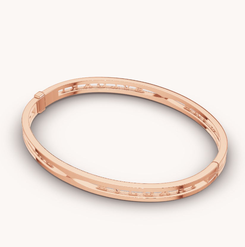[Together Jewelry]ZERO 1 SPIRAL LOGO PINK GOLD BRACELET