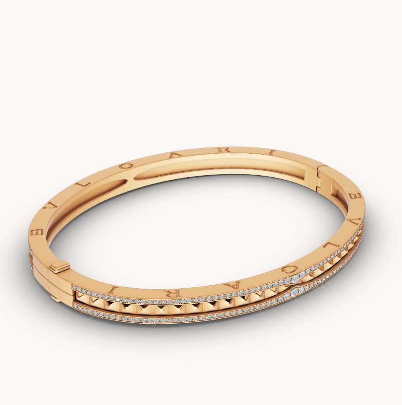 [Together Jewelry]ZERO 1 SPIRAL AND PAVED DIAMOND GOLD BRACELET