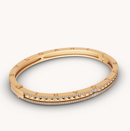 [Together Jewelry]ZERO 1 SPIRAL AND PAVED DIAMOND GOLD BRACELET