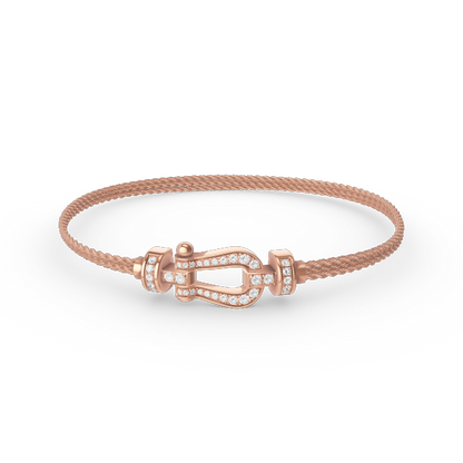 [Together Jewelry]FORCE SMALL HORSESHOE  DIAMOND CHAIN ROPE BRACELET
