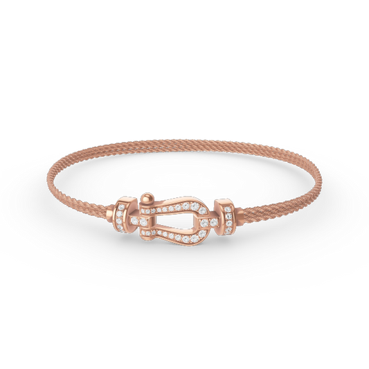 [Together Jewelry]FORCE SMALL HORSESHOE  DIAMOND CHAIN ROPE BRACELET