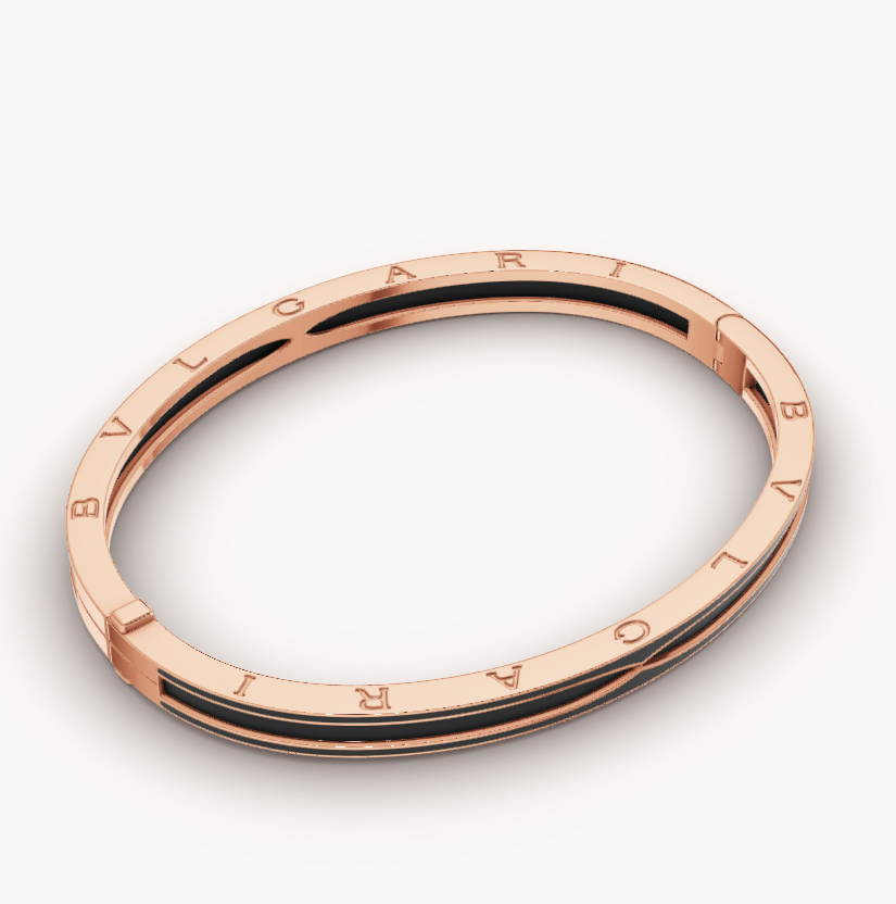 [Together Jewelry]ZERO 1 PINK GOLD WITH MATTE BLACK CERAMIC BRACELET