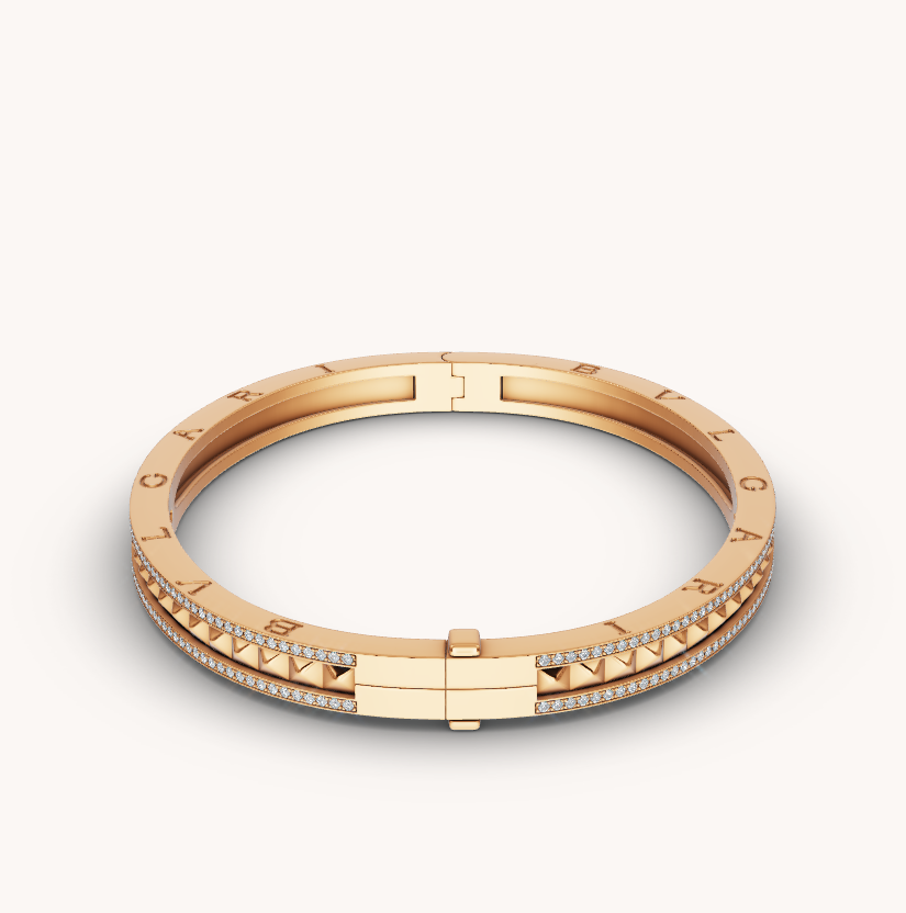 [Together Jewelry]ZERO 1 SPIRAL AND PAVED DIAMOND GOLD BRACELET