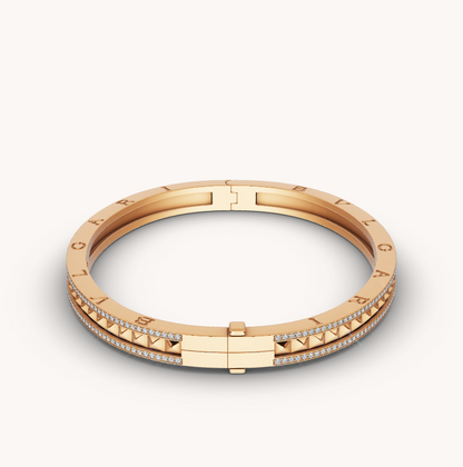[Together Jewelry]ZERO 1 SPIRAL AND PAVED DIAMOND GOLD BRACELET