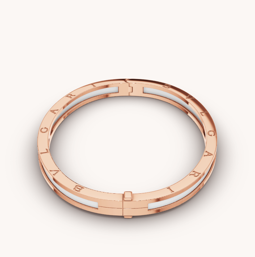 [Together Jewelry]ZERO 1 PINK GOLD WITH WHITE CERAMIC BRACELET