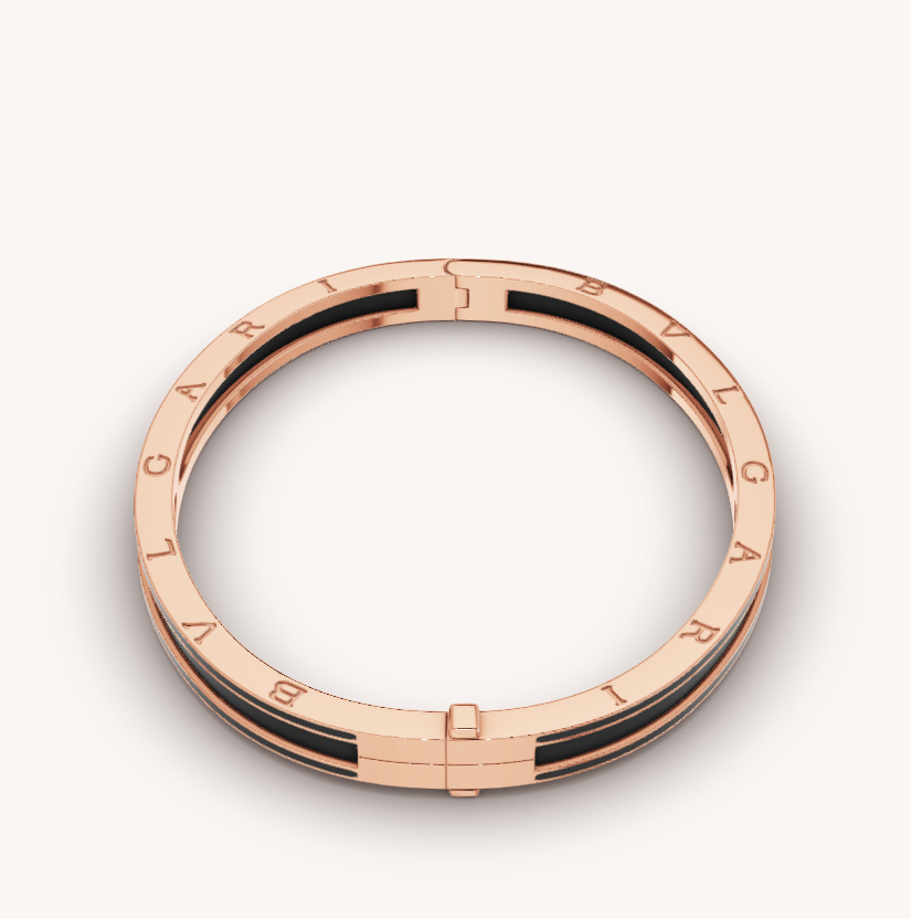 [Together Jewelry]ZERO 1 PINK GOLD WITH MATTE BLACK CERAMIC BRACELET