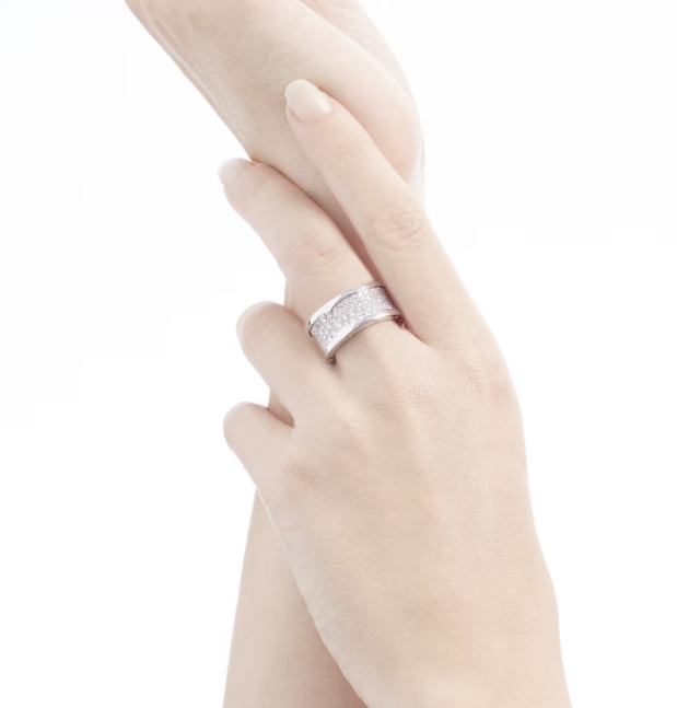 [Together Jewelry]ZERO 1 WITH PAVED DIAMONDS ON THE SPIRAL RING