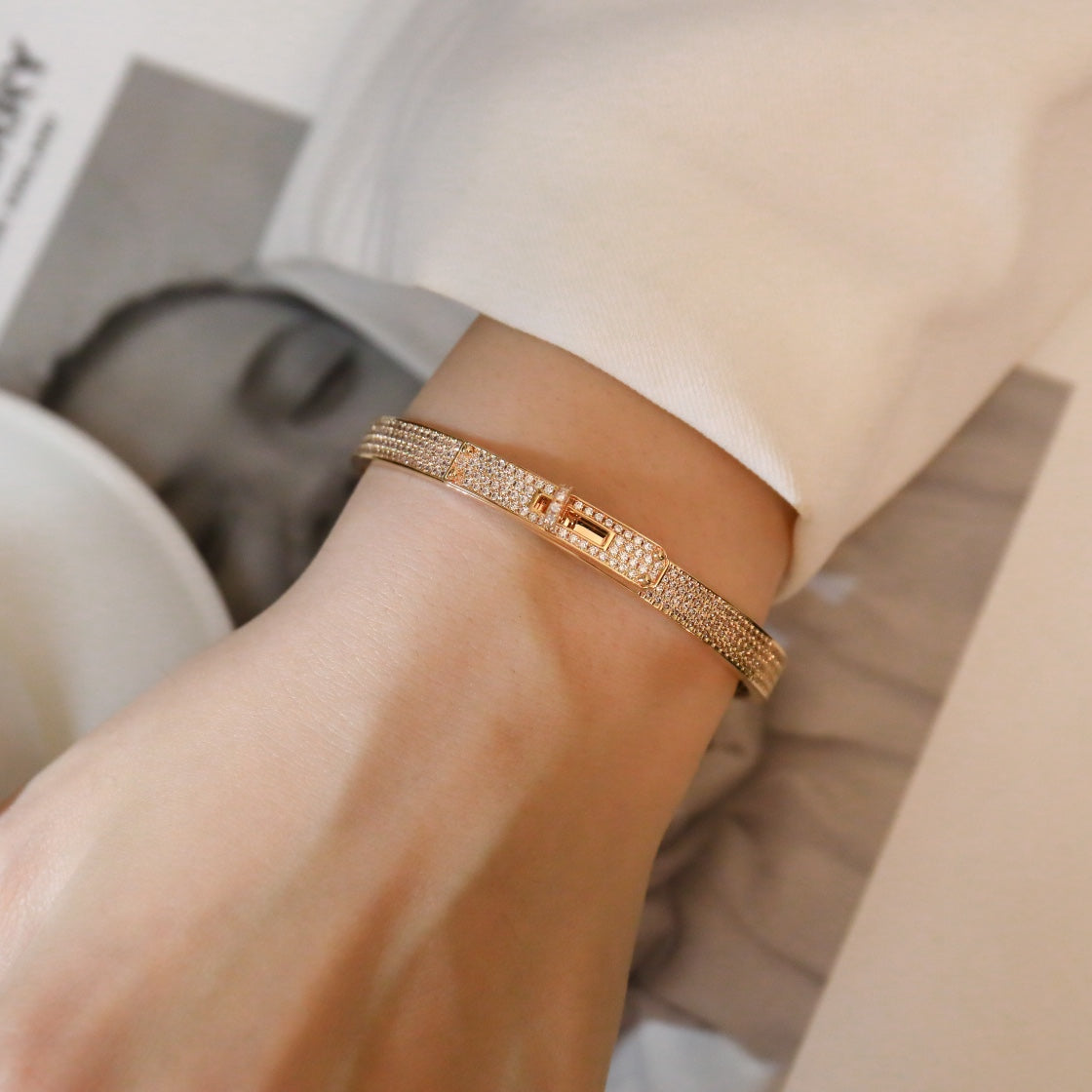 [Together Jewelry]KELLY BRACELET DIAMOND PAVED