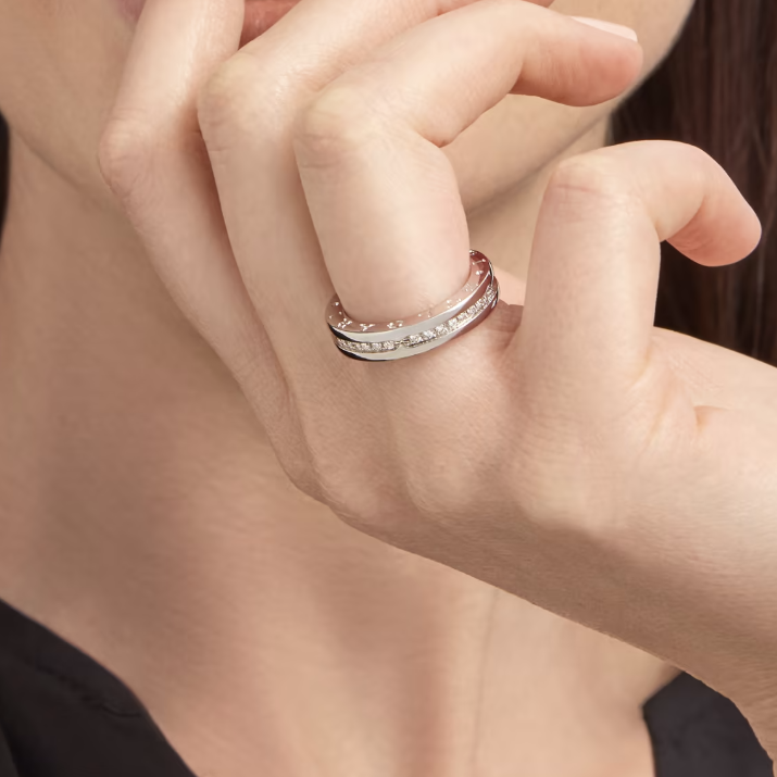 [Together Jewelry]ZERO 1 ONE-BAND PAVED DIAMONDS ON THE SPIRAL RING