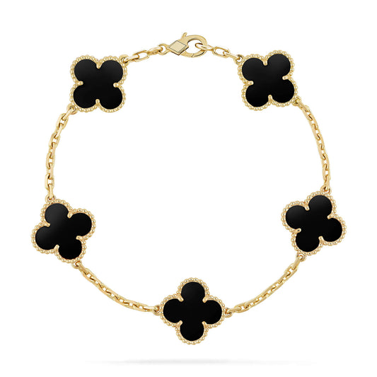[Together]CLOVER  5 MOTIFS BLACK ONYX BRACELET
