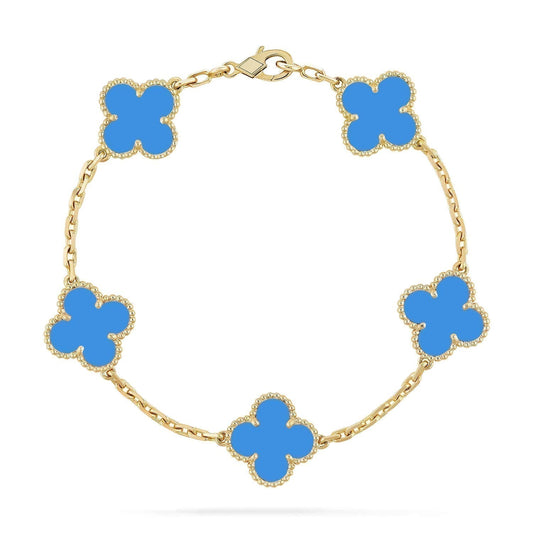 [Together]CLOVER 5 MOTIFS BLUE AGATE BRACELET