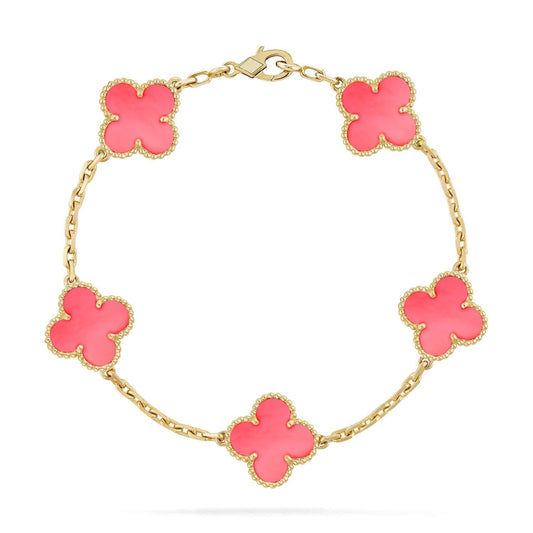 [Together]CLOVER 5 PINK MOP BRACELET