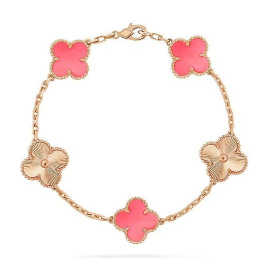 [Together]CLOVER BRACELET 5 MOTIF PINK AND PINK GOLD
