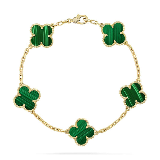 [Together]CLOVER 5 MOTIFS MALACHITE BRACELET