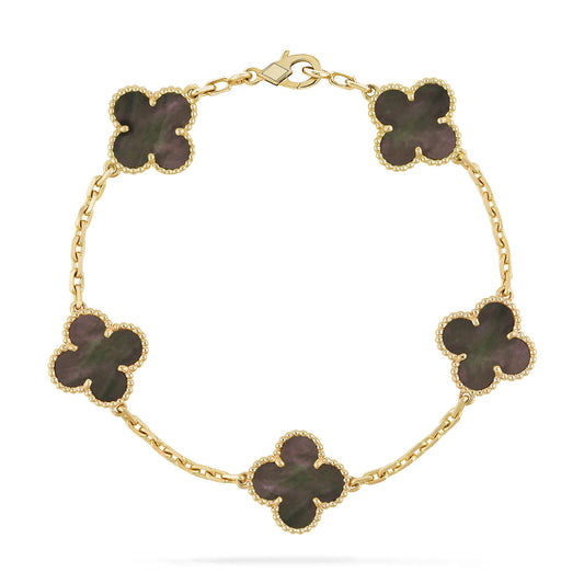 [Together]CLOVER 5 MOTIF GRAY MOP  BRACELET