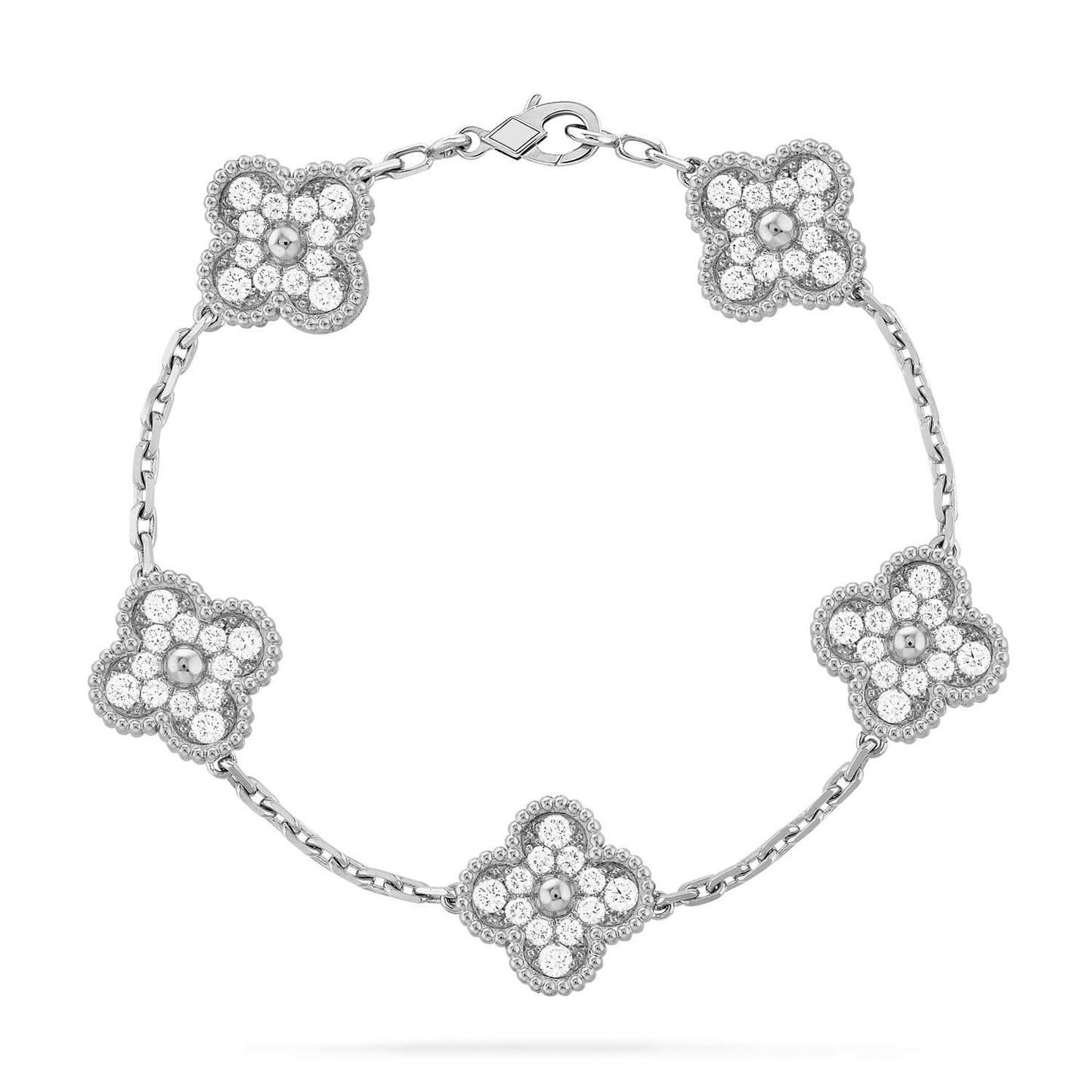 [Together]CLOVER 5 MOTIFS  DIAMOND BRACELET SILVER