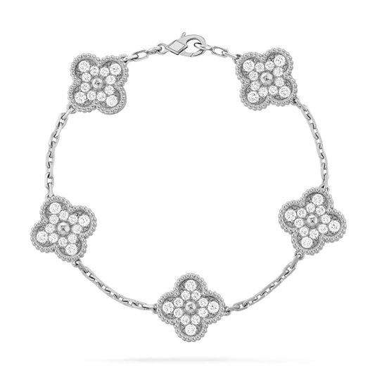 [Together]CLOVER 5 MOTIFS  DIAMOND BRACELET SILVER