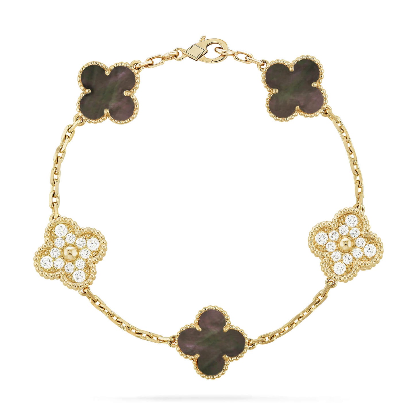 [Together]CLOVER 5 MOTIF GRAY MOP DIAMOND BRACELET