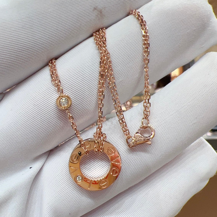 [Together Jewelry]LOVE NECKLACE 16MM 2 DIAMONDS