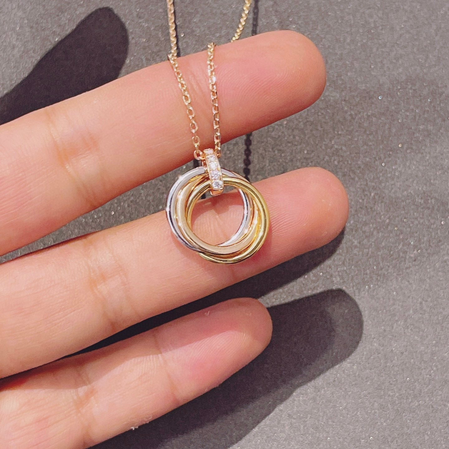 [Together Jewelry]TRINITY NECKLACE GOLD  DIAMONDS