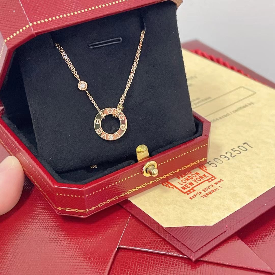 [Together Jewelry]LOVE NECKLACE 16MM 2 DIAMONDS