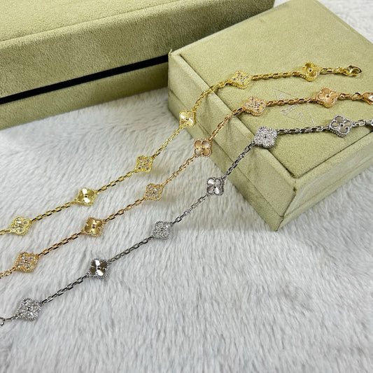 [Together]CLOVER 6 MOTIF DIAMOND LASER BRACELET