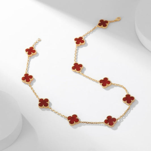 [Together]CLOVER 10 MOTIFS CARNELIAN NECKLACE