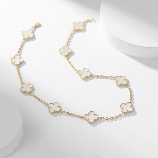 [Together]CLOVER 10 MOTIFS WHITE MOTHER OF PEARL NECKLACE