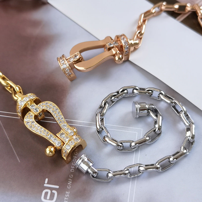 [Together Jewelry]FORCE LARGE HORSESHOE CLASP  METAL BRACELET