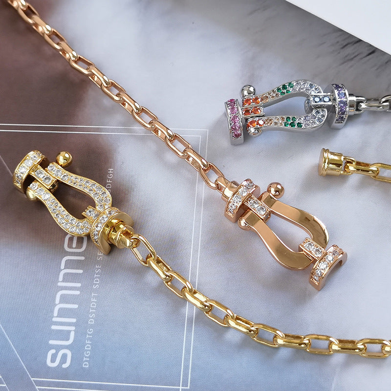 [Together Jewelry]FORCE LARGE HORSESHOE CLASP  METAL BRACELET