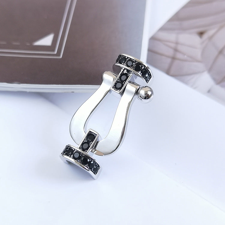 [Together Jewelry]FORCE LARGE HORSESHOE BLACK DIAMOND BRACELET SILVER