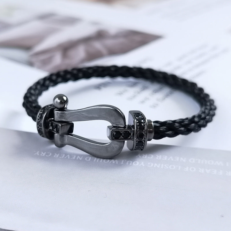 [Together Jewelry]FORCE LARGE SERIES HORSESHOE BLACK SAMURAI BRACELET