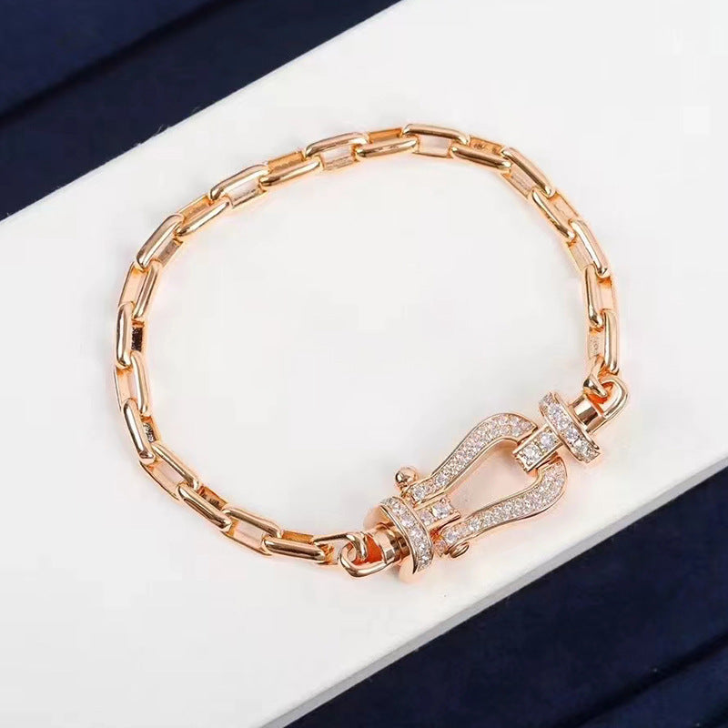 [Together Jewelry]FORCE LARGE HORSESHOE CLASP  METAL BRACELET